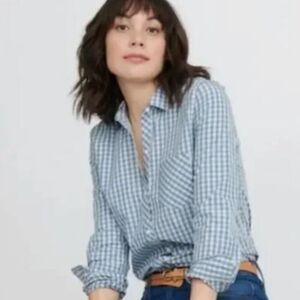 NWT UNTUCKit CRISPO 100% COTTON LIGHTWEIGHT BUTTON FRONT GINGHAM WESTERN SHIRT